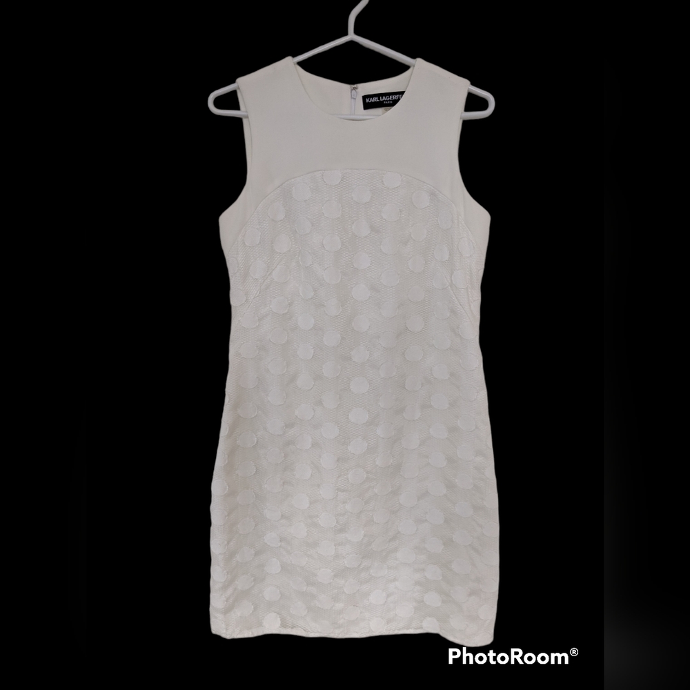 Karl Lagerfeld Paris White Sleeveless Dress size 4